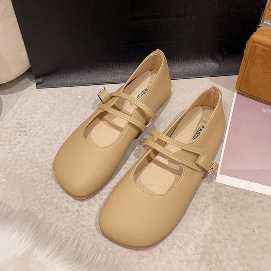 Damen Ballerinas mit verstellbarem Riemen und weichem Innenfutter EB