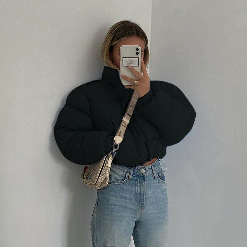 Damen gesteppte Winterjacke mit Kapuze EB