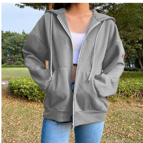 Damen bequeme Kapuzenjacke mit praktischen Taschen und lässigem Schnitt EB
