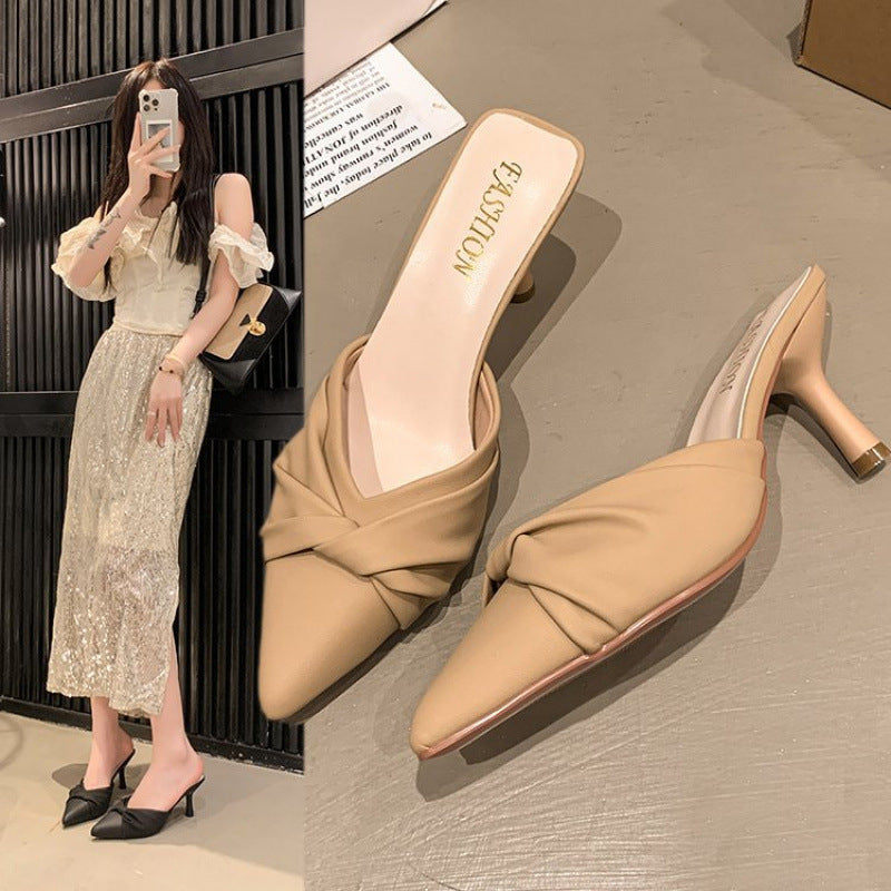 Damen Sling-Pumps mit stilvollem Knotendesign und elegantem Absatz EB