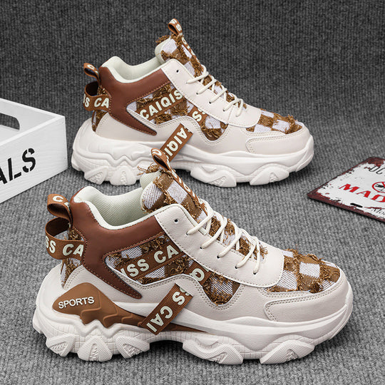 Damen Modische und komfortable High-Top Sneakers mit atmungsaktivem Design EB