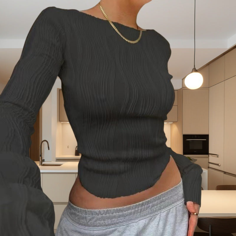 Damen Langarmshirt mit strukturiertem Design EB