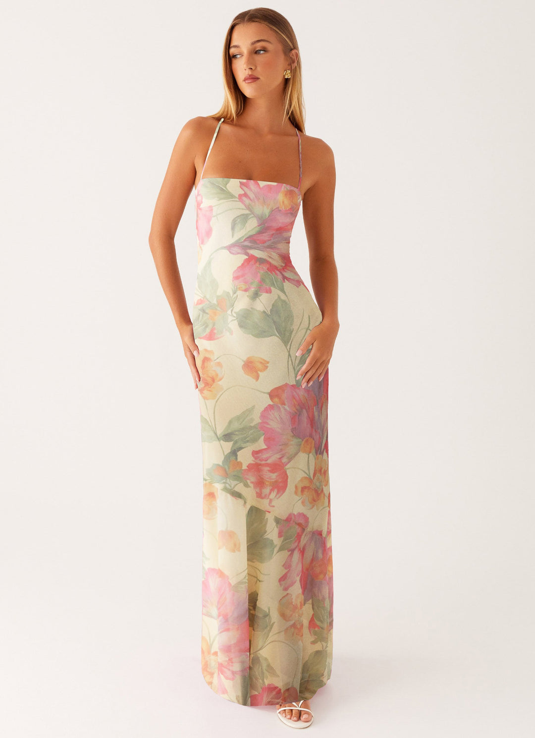 Damen Maxikleid mit floralem Muster EB