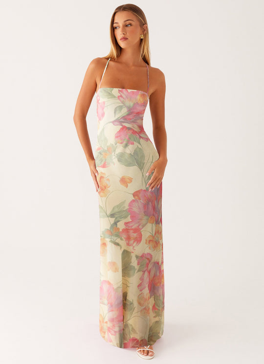Damen Maxikleid mit floralem Muster EB