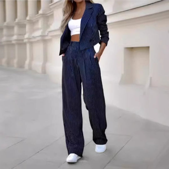 Damen Modisches Blazer- und Hosen-Set EB