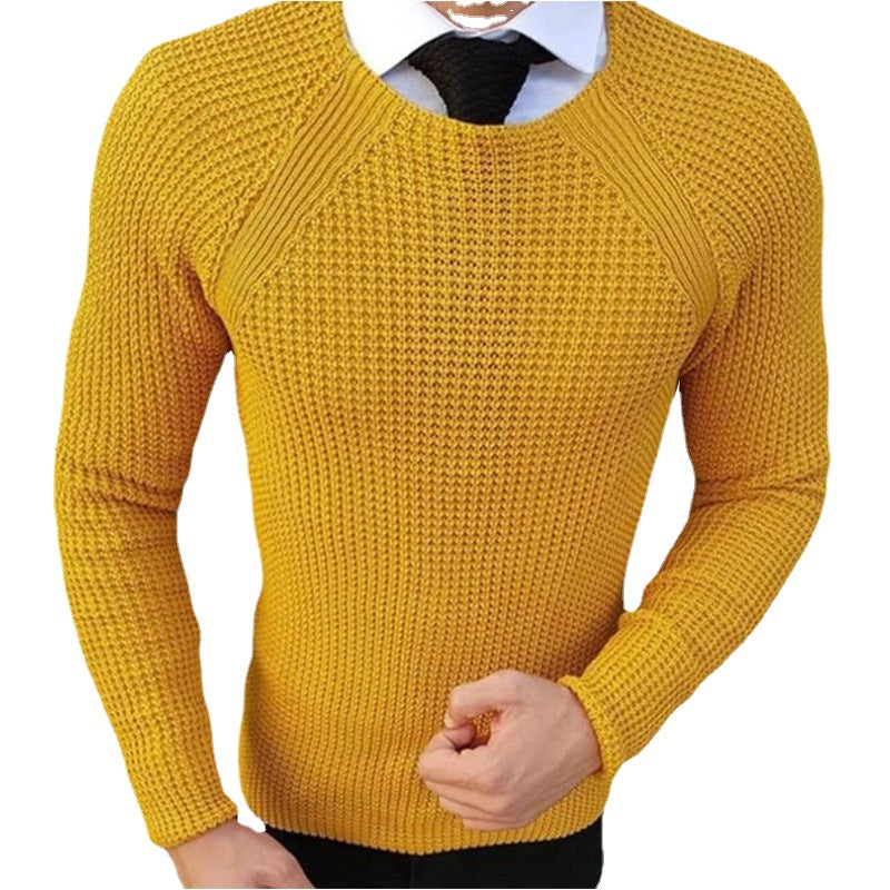 Herren lässiger Grobstrickpullover mit strukturiertem Muster EB