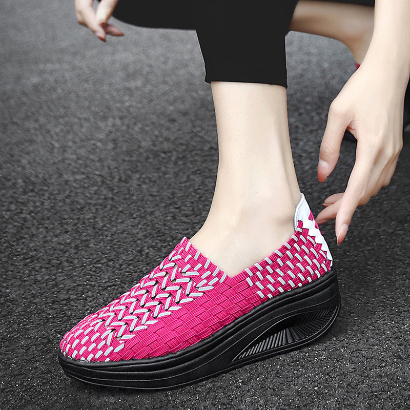 Damen Sportliche Slipper mit atmungsaktivem Netzgewebe und rutschfester Sohle EB