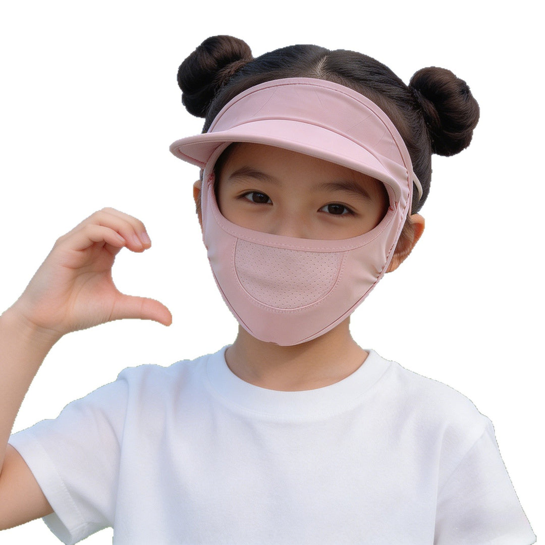 Damen nan Sonnenschutz-Visier mit integrierter atmungsaktiver Gesichtsmaske und verstellbarem Nackenzug EB