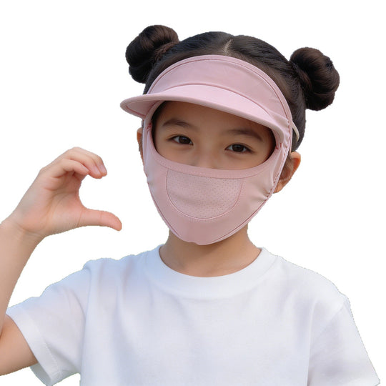 Damen nan Sonnenschutz-Visier mit integrierter atmungsaktiver Gesichtsmaske und verstellbarem Nackenzug EB