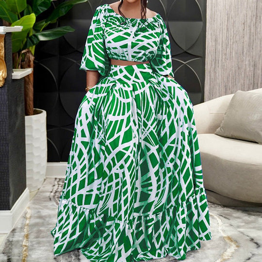 Damen Maxikleid mit überschnittenen Ärmeln und weitem Rock EB