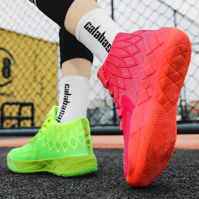 Damen Sportliche Basketball-Sneaker mit atmungsaktiver Oberflächenstruktur und rutschfester Sohle EB