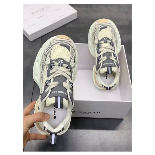 Damen Sportliche Sneakers mit atmungsaktiver Mesh-Oberfläche und stabiler Sohle EB