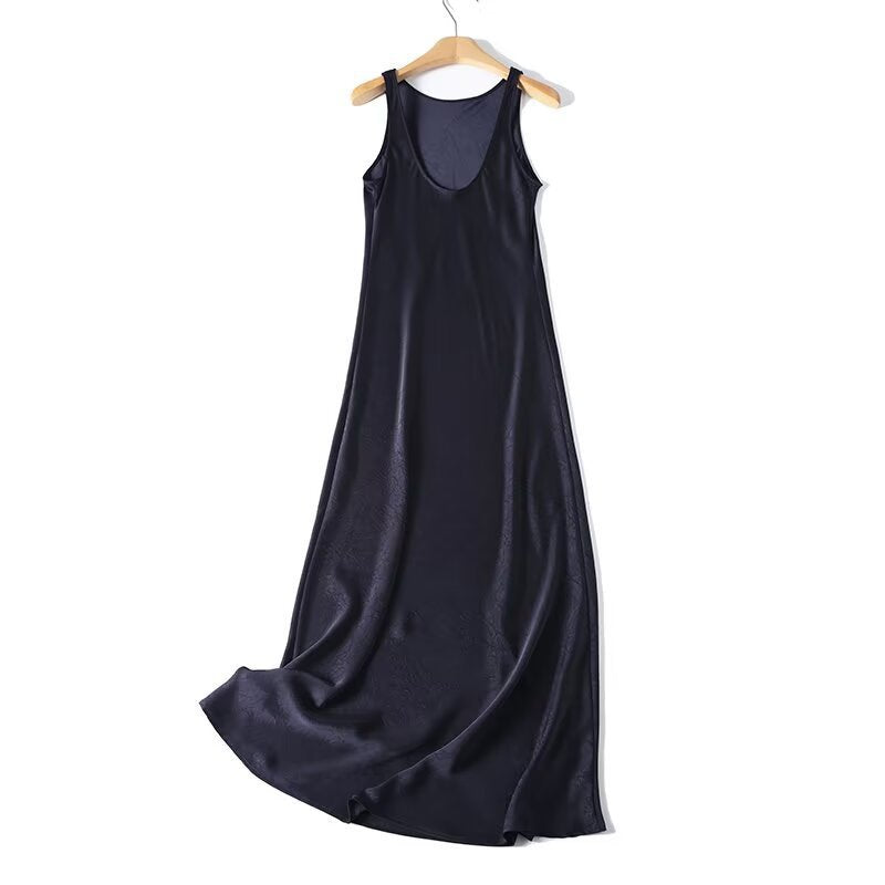 Damen Langes Seidenkleid mit elegantem Rückenausschnitt EB