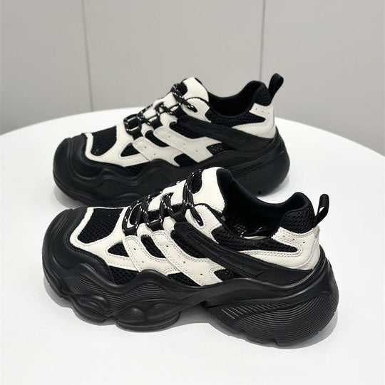 Damen Sportliche Chunky Sneakers mit strapazierfähiger Oberflächenstruktur EB