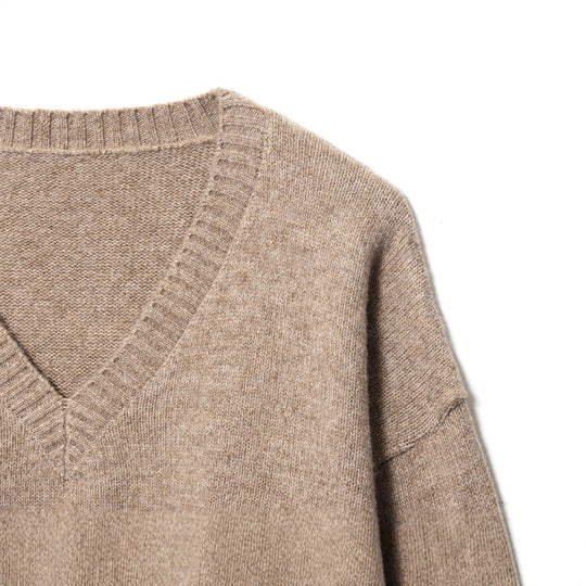 Damen Pullover mit V-Ausschnitt und lässigem Schnitt EB