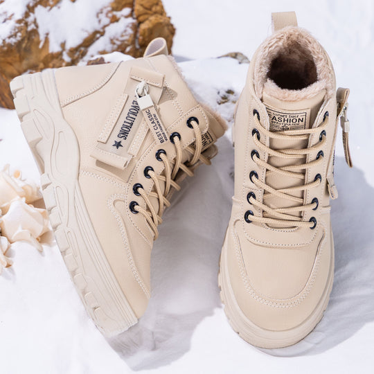Damen Modische Winterboots mit Warmfutter und rutschfester Sohle EB