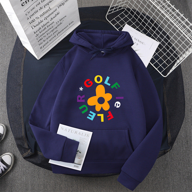 Damen Kapuzenpullover mit kreativem Blumen-Grafikdesign und bequemer Passform EB