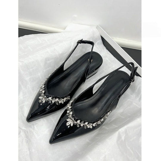 Damen Slingback Pumps mit funkelnder Strassverzierung EB
