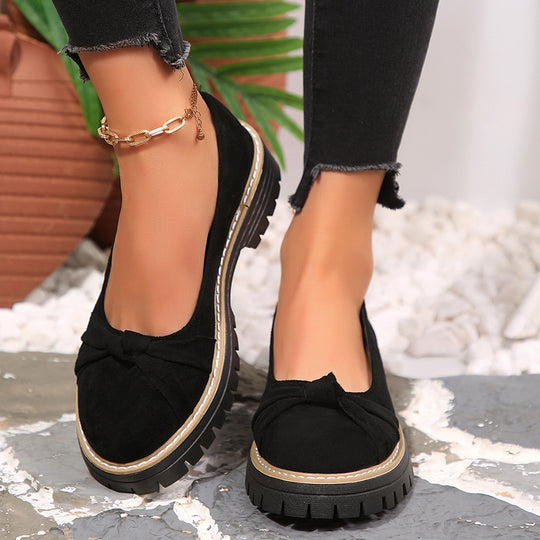 Damen Komfortable Slipper mit dekorativem Schleifenakzent EB