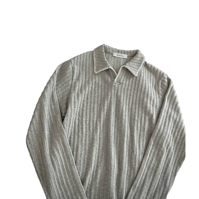 Herren Pullover mit lässigem strukturiertem Design und modischem Kragen EB