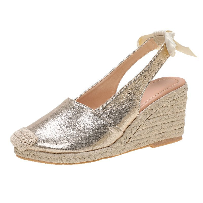 Damen Wedge-Sandaletten mit eleganter Schleifenapplikation EB