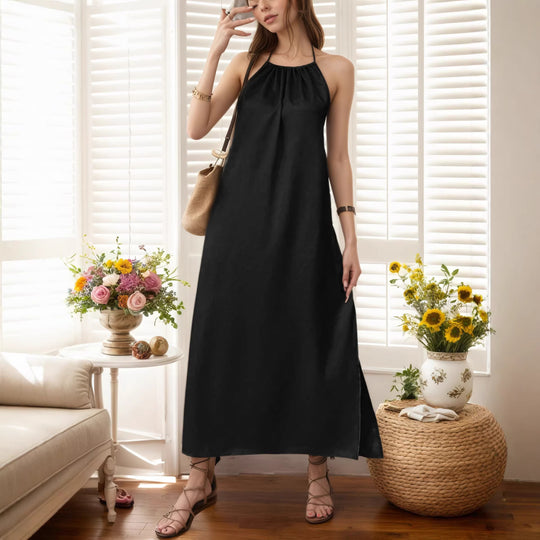 Damen Maxi-Kleid mit elegantem Halterbügel EB