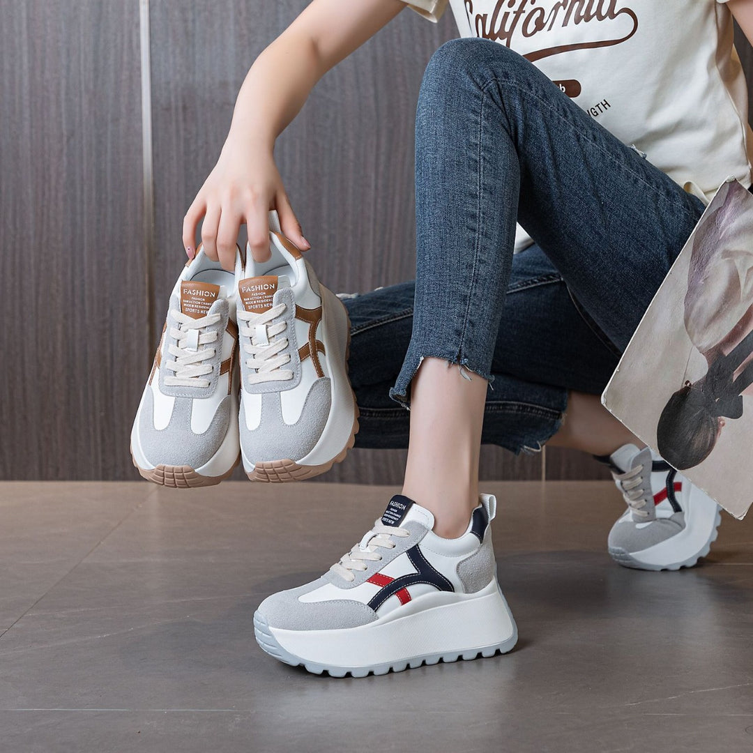 Damen Sportliche Damen Sneaker mit hohem Plateau und hochwertiger Dämpfung EB