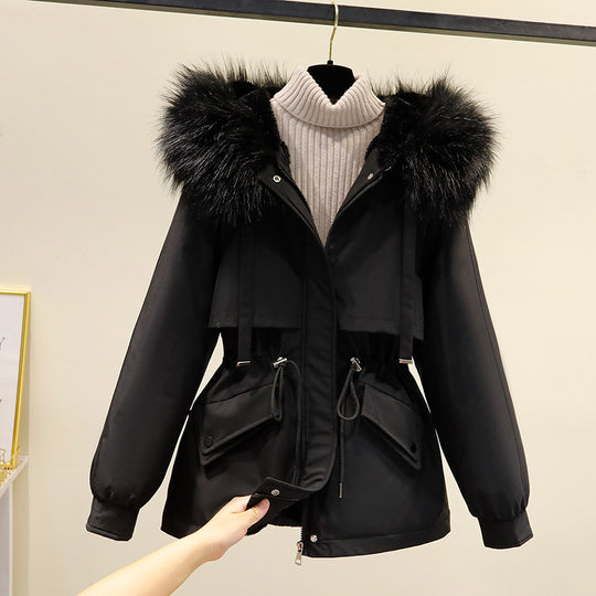 Damen Winterjacke mit funktionalem Reißverschluss und abnehmbarem Kunstpelzkragen EB