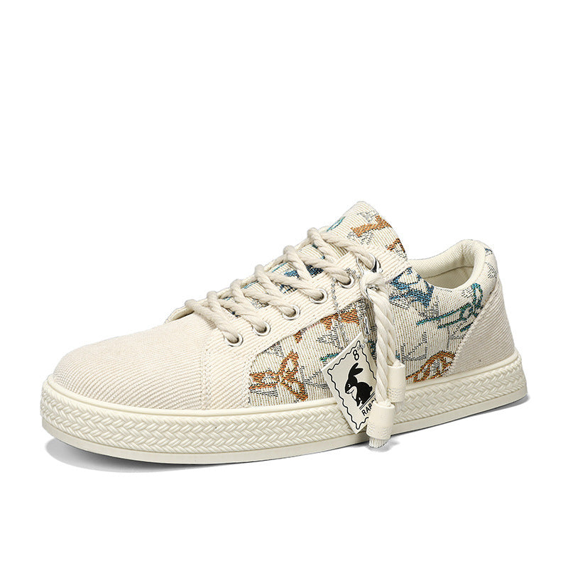 Damen modische Canvas Sneakers mit einzigartigem grafischem Design EB