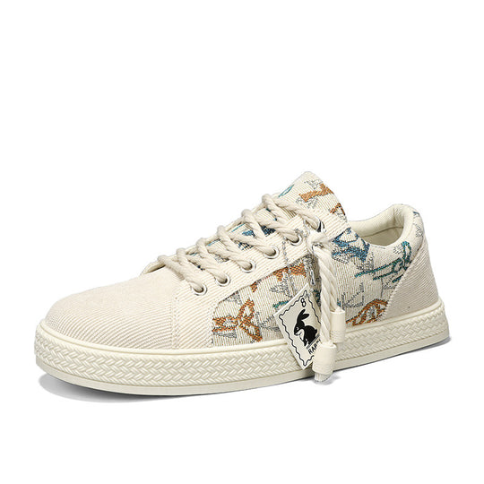 Damen modische Canvas Sneakers mit einzigartigem grafischem Design EB