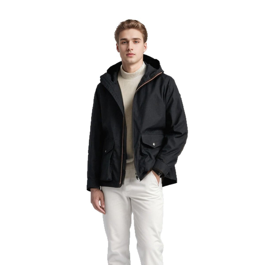 Herren strapazierfähige Multifunktionsjacke mit verstellbarem Kapuzenkragen und großzügigen Taschen EB