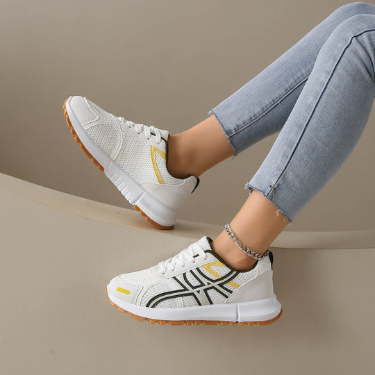 Damen Sportliche Sneakers mit atmungsaktiver Mesh-Oberfläche und rutschfester Laufsohle EB