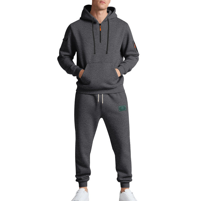 Herren Sportliches Kapuzenset mit praktischen Taschen und elastischem Bund EB