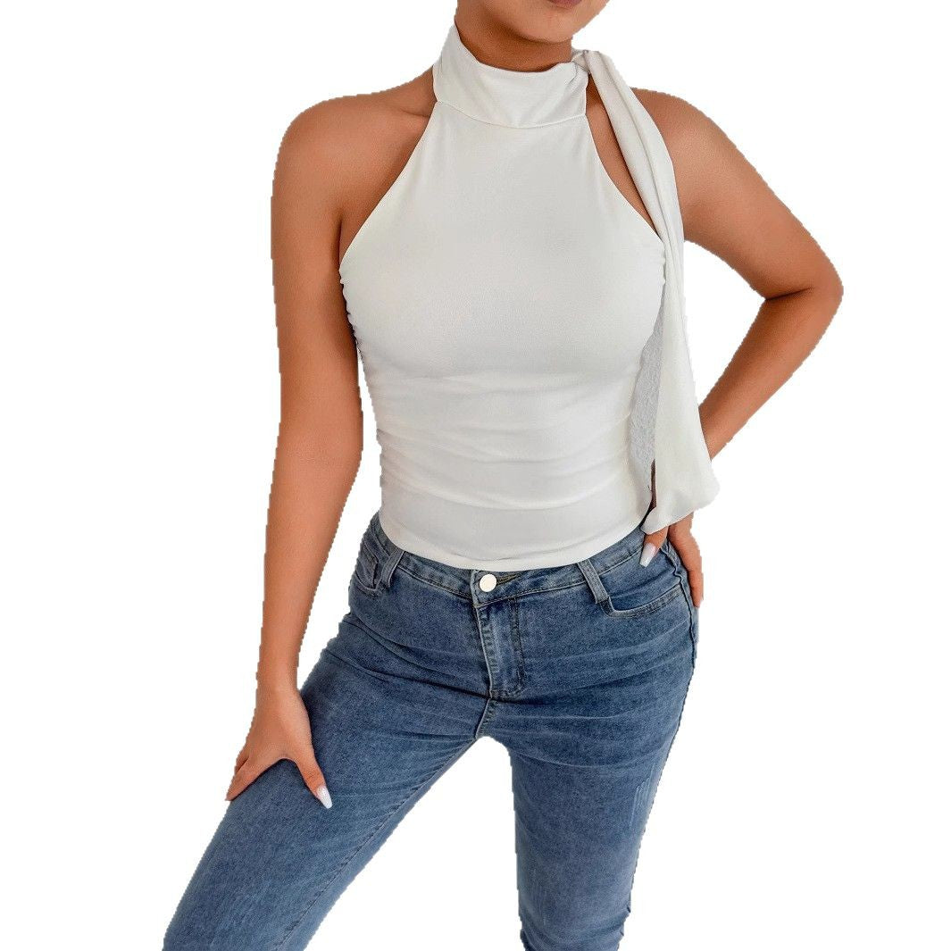 Damen elegantes Top mit femininer Schleifenoptik EB