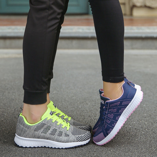 Damen atmungsaktive Sport-Sneaker mit flexiblem Obermaterial und rutschfester Sohle EB