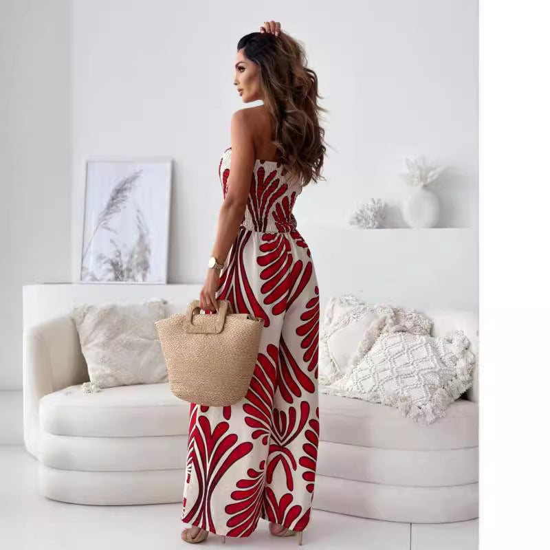 Damen Sommer Jumpsuit mit floralem Design EB