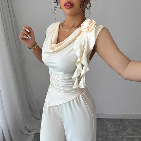 Damen Elegantes Jumpsuit mit Rüschendetails EB