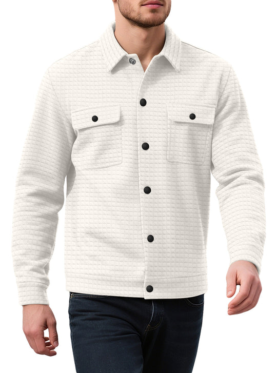 Herren nan Hemdjacke mit quadratischer Steppstruktur Druckknopffront und Brustklappen EB