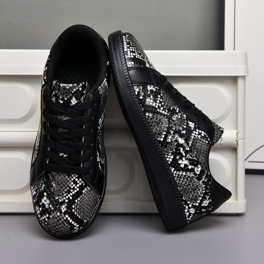 Damen Sportliche Sneakers mit elegantem Schlangenmuster EB