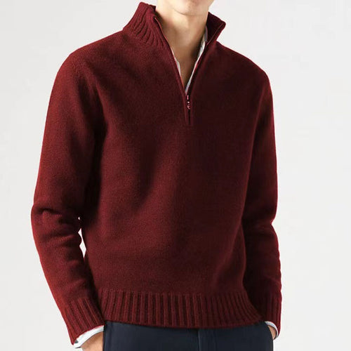 Herren Pullover mit hohem Kragen und modernem Reißverschluss EB