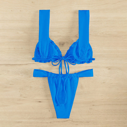 Damen Triangel-Bikini mit trendigem Hochschnitt und verstellbarem Gurt EB