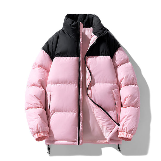 Herren gesteppte Thermo-Daunenimitat-Jacke mit hohem Stehkragen und Kordelzug EB