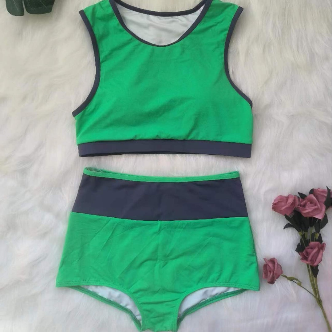 Damen Sportliches Bikini-Set mit hoch geschnittenem Höschen EB