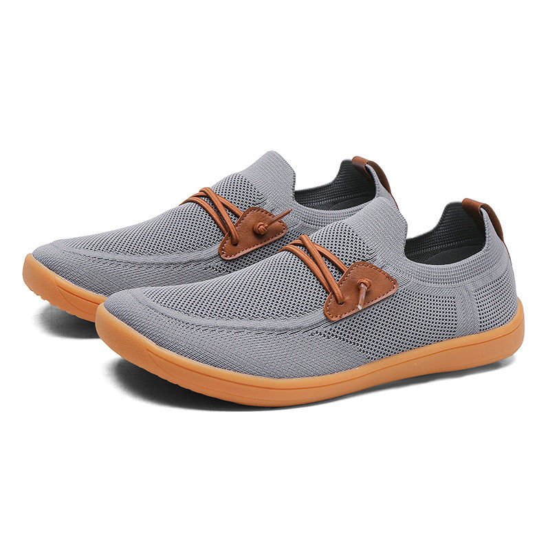 Herren gestrickter Mokassin-Slipper mit elastischem Schaft, Zierösen und stoßdämpfender Flexsohle EB