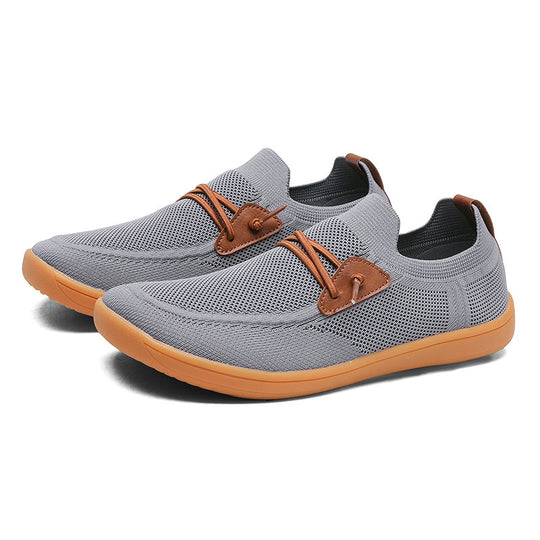 Herren gestrickter Mokassin-Slipper mit elastischem Schaft, Zierösen und stoßdämpfender Flexsohle EB