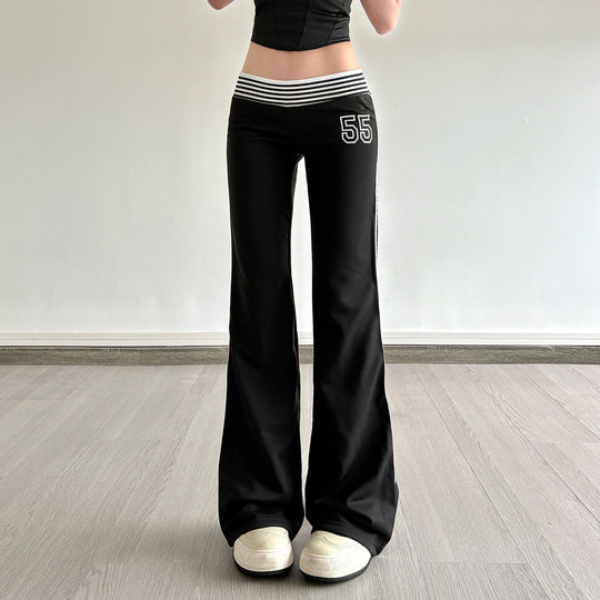 Damen Flared Jogginghose mit seitlichen Streifen EB