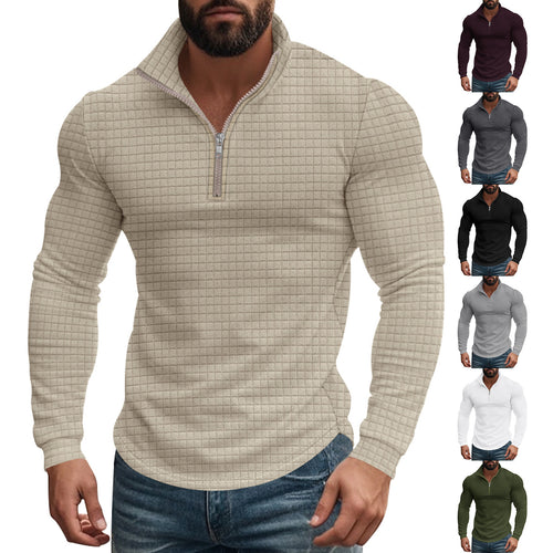 Herren Thermo-Fleecepullover mit Reißverschluss und strukturiertem Design EB