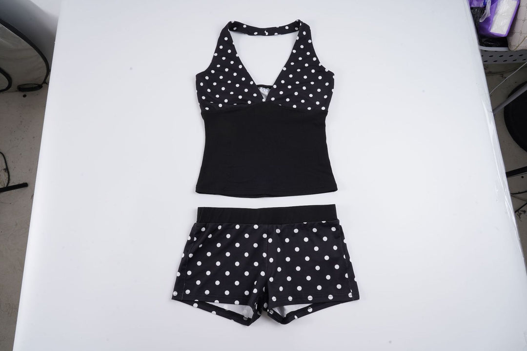 Damen-Set aus Top und Shorts mit Polka-Dots EB