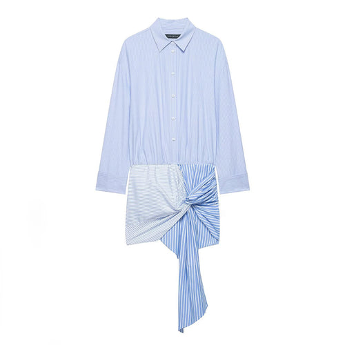 Damenbluse mit asymmetrischem Knoten und raffinierter Drapierung EB