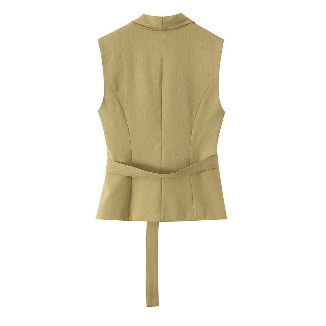 Damen modisches Blazer- und Palazzo-Hosen-Set mit taillierter Silhouette EB